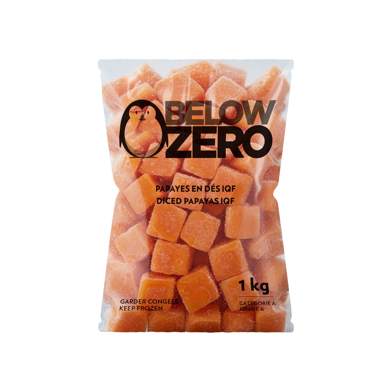 BELOW ZERO Diced papayas